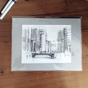 Chicago River Matted Print