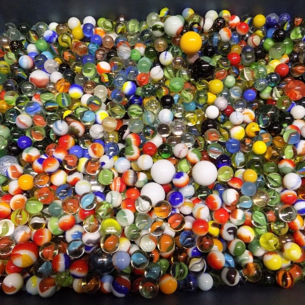 Mixed Lot 55 Assorted Old Vintage To Modern Colorful Glass Marbles