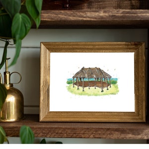 Samoan Beach Fale | Digital Art Print Download | Wall Print Wall Hanging Artwork | Samoa, Polynesian Wall Decor | Printable Art