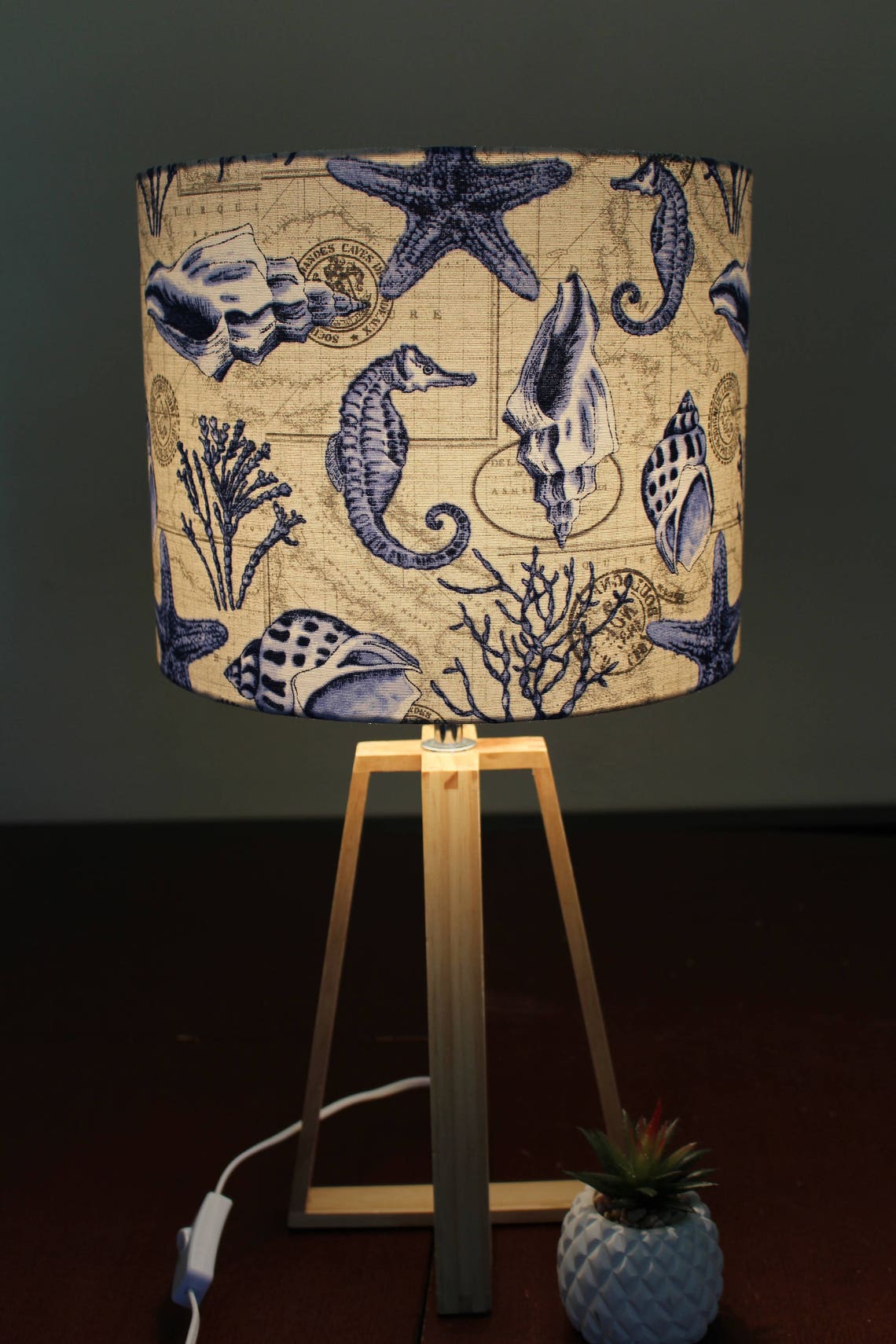 Seashells Coastal Lamp Shade Nautical Lampshade Sea Etsy