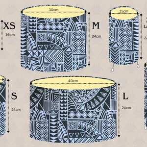 Hawaiian Patterned Lampshade Grey and White - Tropical Hawaiian Lamp
