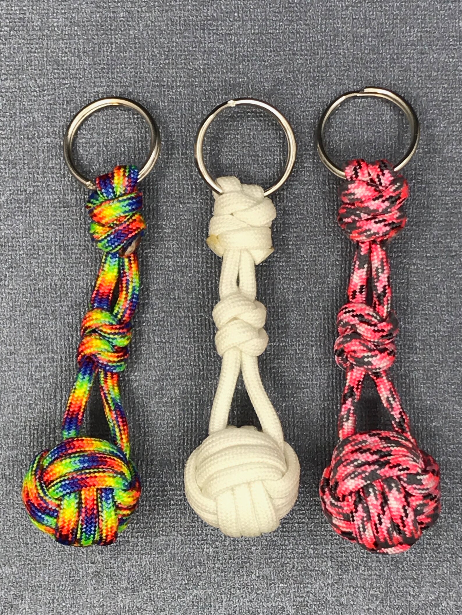 Paracord Monkey Fist Keychain in a Variety of Colors Etsy