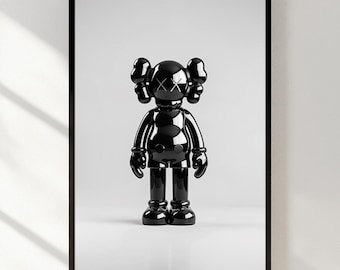 Póster de Black Kaws: Arte mural minimalista de Hypebeast (descarga digital)
