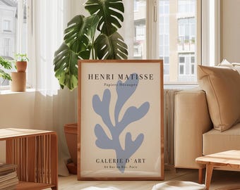 Light Blue Matisse Exhibition Poster: Minimalist Wall Art (Digital Download)