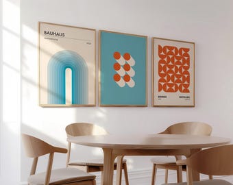 Bauhaus Print Trio: Abstract Geometric Wall Art (Digital Download)