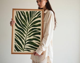 Boho Palm Leaf Print: Neutral Tropical Wall Art (Digital Download)