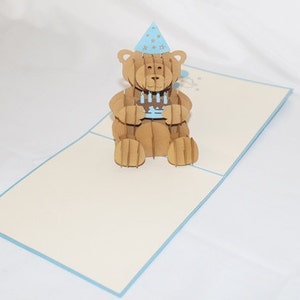 Birthday Bear, Pop Up Card, Birthday Card, Greeting Card, Birthday Pop Up Card, Christmas Card, Get Well Card, Anniversary Card, 192