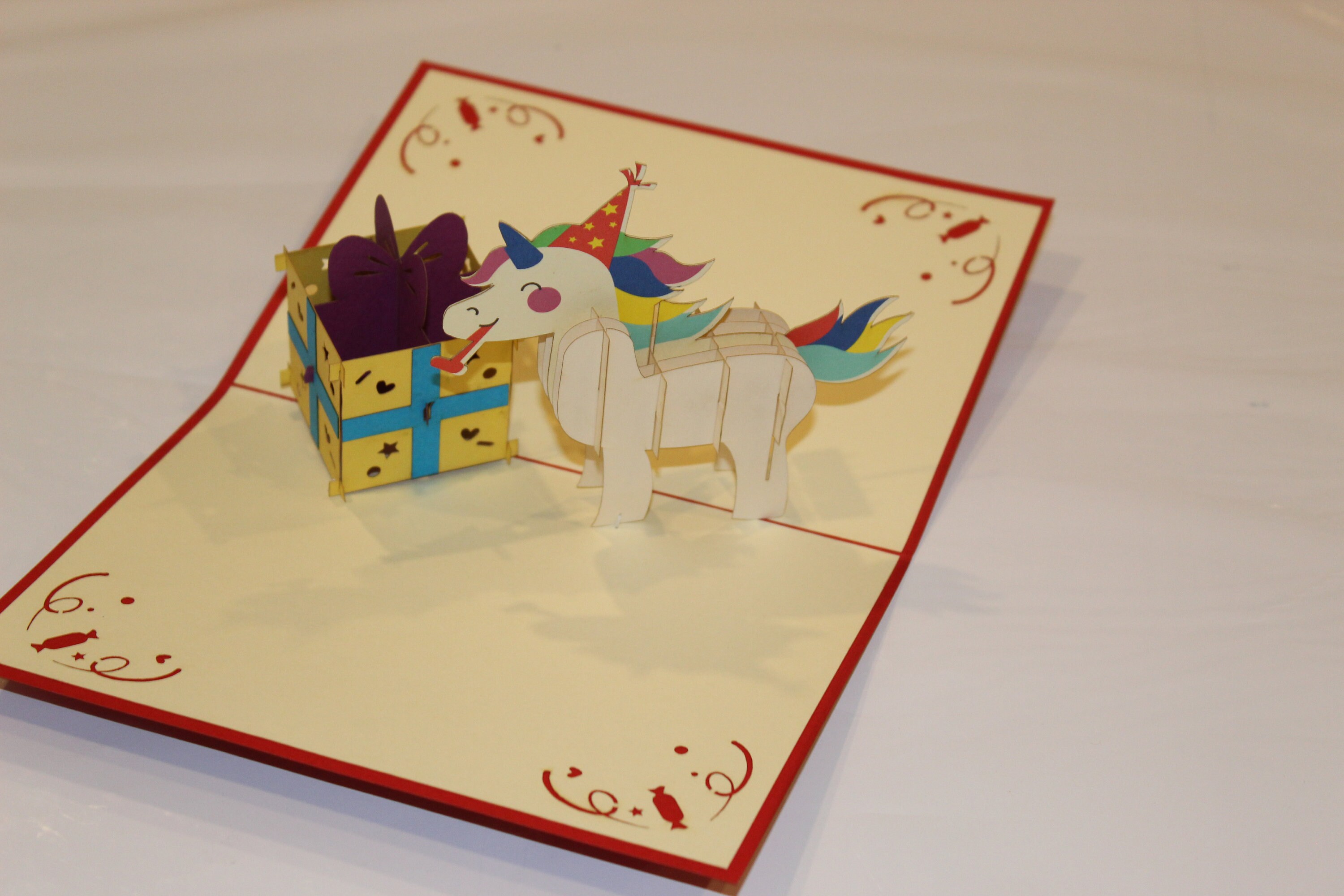 Unicorn Birthday Party 3D, Pop up Card, Birthday Card, Greeting Card ...