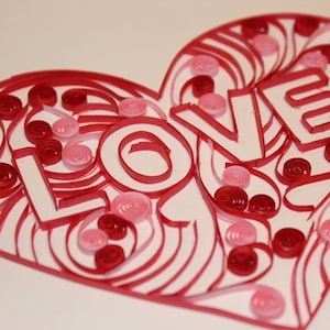 Love Letter Heart, Valentines Quilling Card, Birthday, Greeting Card, Birthday Pop Up Card, Christmas, Get Well Card, Anniversary Card,276