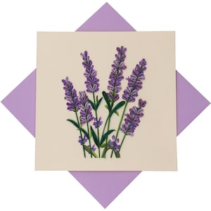 Purple Flower, Quilling Card, Birthday, Greeting Card, Birthday card, Pop Up Card, Christmas, Get Well Card, Anniversary Card, Gift 483