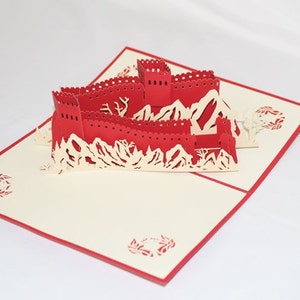 Great Wall Of China R, Pop Up Card, Birthday Card, Greeting Card, Birthday Pop Up Card, Christmas Card, Get Well Card, Anniversary Card, 194