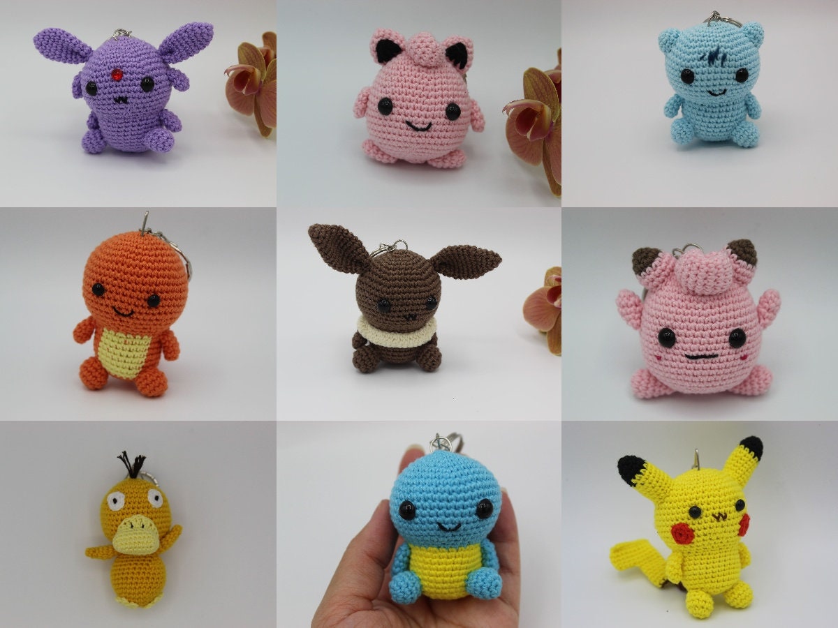Keychain Pokemon, Unique Crochet, Pokemon Collection, Christmas Gift for  Kids, Handmade, Amigurumi, Baby Shower Present, Gift, Stuff Animals 