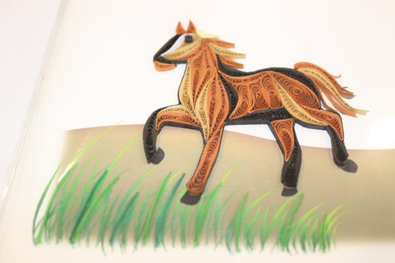 Cheval Poney Quilling Card Anniversaire Carte De Voeux Etsy