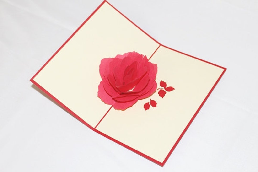 A Rose, Pop up Card, Birthday Card, Greeting Card, Birthday Pop up Card ...
