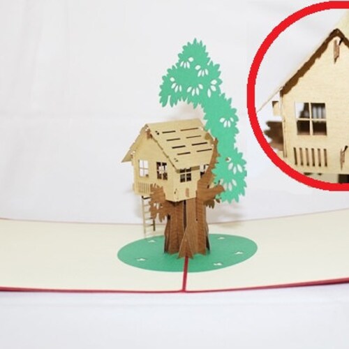   all occasions, birthday Details about   3D POP UP Tree House Card HIGH QUALITY blank 