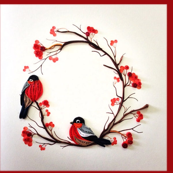 Couple birds, Quilling Card, Birthday, Greeting Card, Birthday card, Pop Up Card, Christmas, Get Well Card, Anniversary Card,360