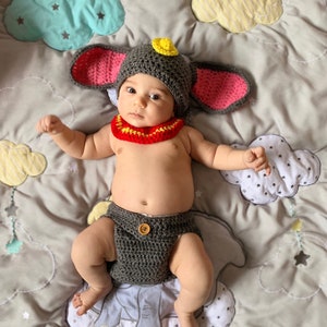 Newborn Crochet Dumbo Outfit