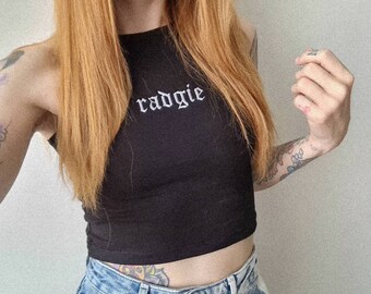 RADGIE Crop Top - Newcastle North East Northern Embroidered Tshirt Short Sleeve