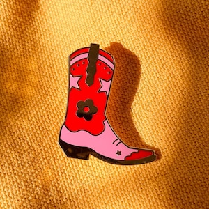 Cowgirl/Cowboy Boot Enamel Pin image 1