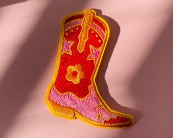 Cowgirl/Cowboy Boot Iron On Patch