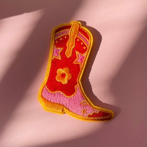 Cowgirl/Cowboy Boot Iron On Patch
