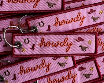 Howdy Icon Embroidered Keychain