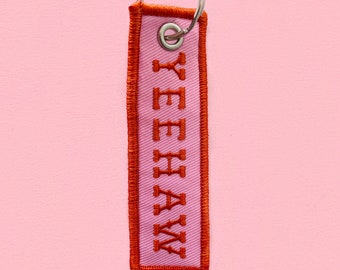 Yeehaw Embroidered Keychain