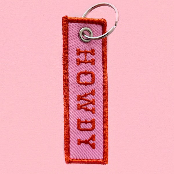 Howdy Embroidered Keychain