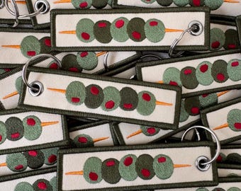 Olives Embroidered Keychain