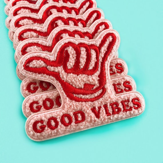 Hand Embroidered Good Vibes Patches Hand Embroidered Good Vibes Patches