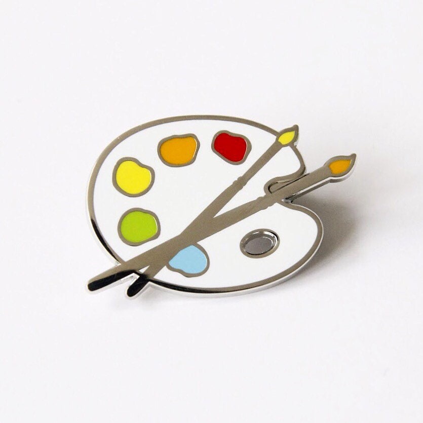 Paint Palette Enamel Pin Etsy
