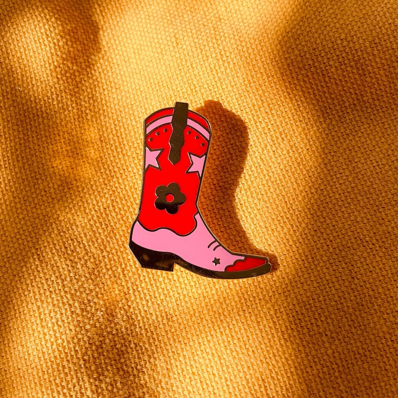 Cowgirl/Cowboy Boot Enamel Pin image 1