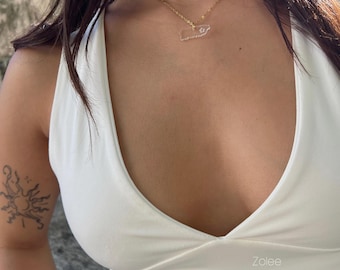 Puerto Rico Map Necklace