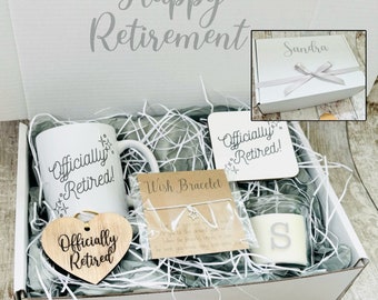 Personalised Retirement Gift Box for Her, Mug, Candle, Wish Bracelet
