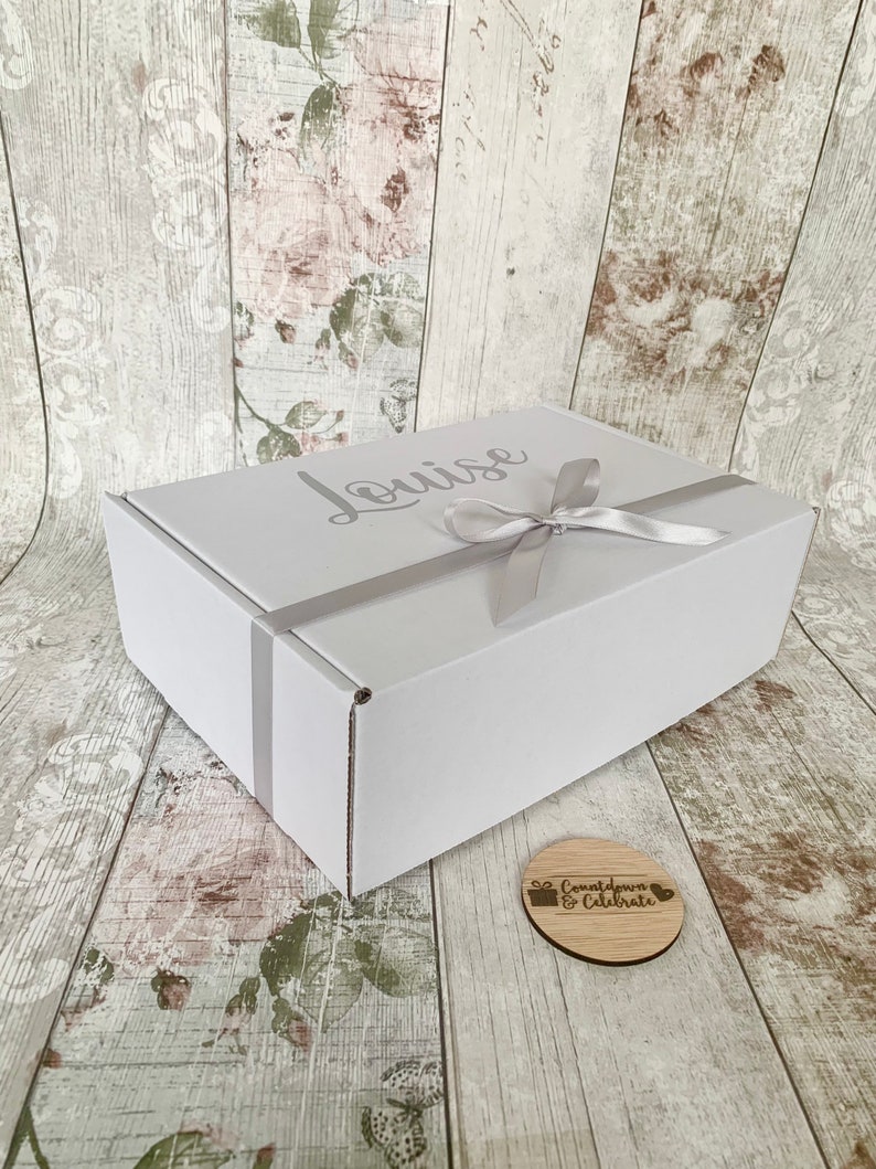 Personalised 30th birthday gift, any age, special age filled hamper, grey and white box, 21st 40th 50th 60th 70th 80th, happy, mug candle image 7