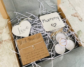 Mum to be gift, new mummy present, letterbox gift box, baby shower, grey and white design, new baby, cute heart