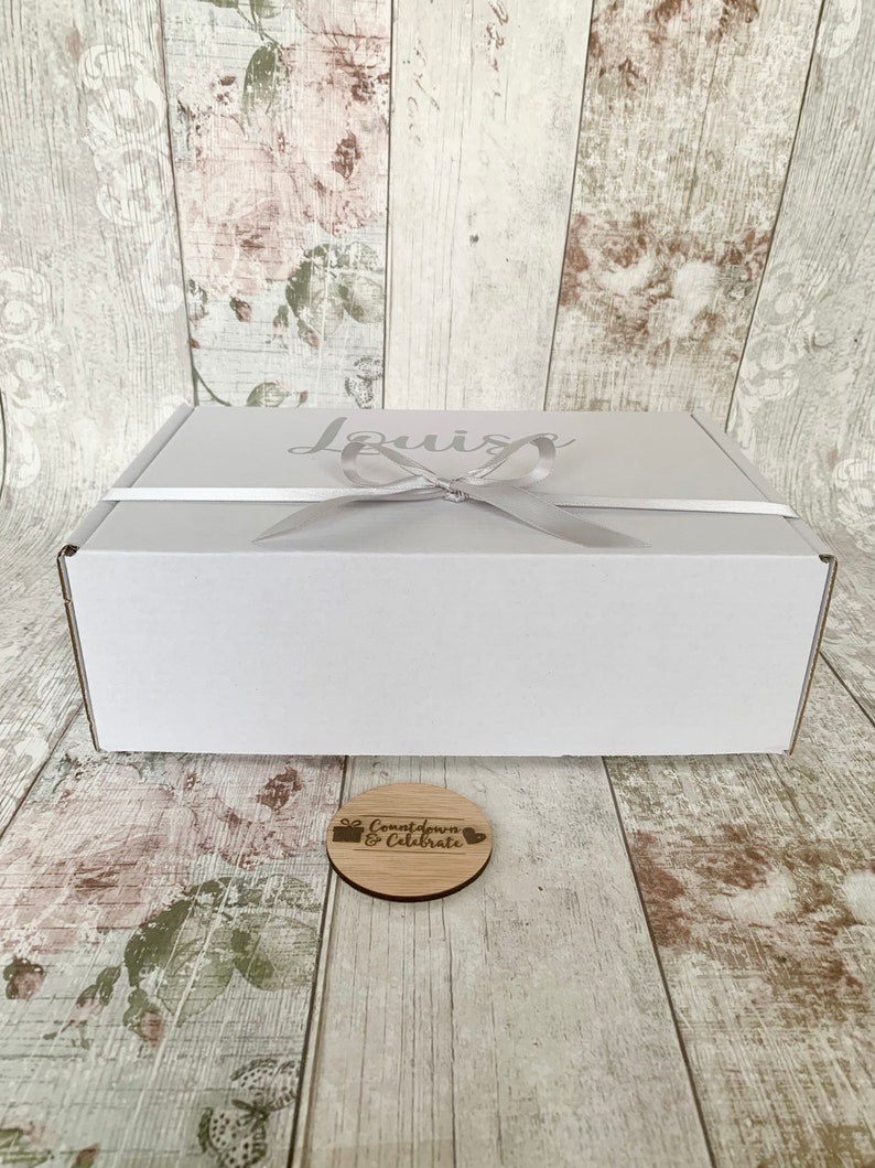 Personalised 30th birthday gift, any age, special age filled hamper, grey and white box, 21st 40th 50th 60th 70th 80th, happy, mug candle image 9