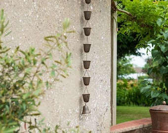 Long Bucket Rain Chain Chime - Garden Hanging Decoration & Bell