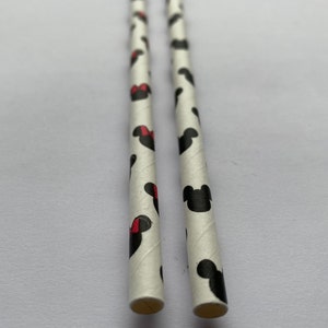 12 x Mickey / Minnie Mouse Paper Straw | Disney Party Tableware Decoration