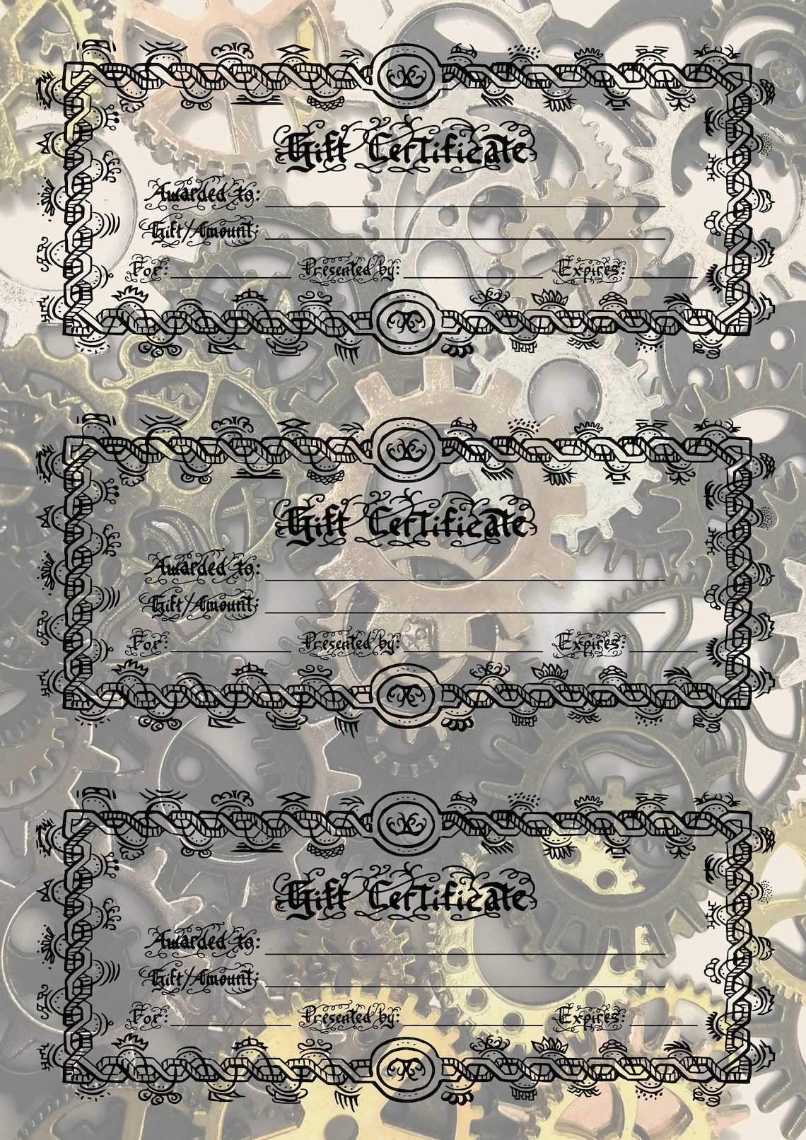 Gift Certificate Printable Crown Version Etsy UK