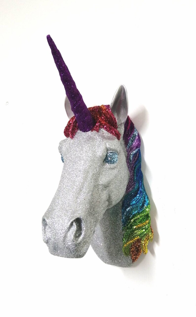 Rainbow Unicorn Wall Mount Art Faux Taxidermy 3D resin | Etsy