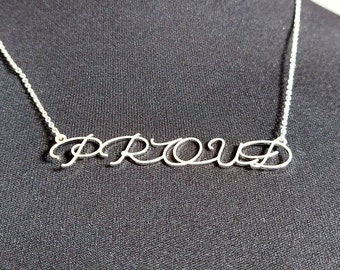Proud necklace graduation Christmas birthday gift compliments jewellery affirmation