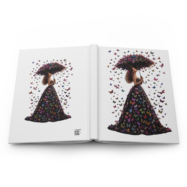 Butterfly Woman Illustration Hardcover Journal | Matte Notebook image 4