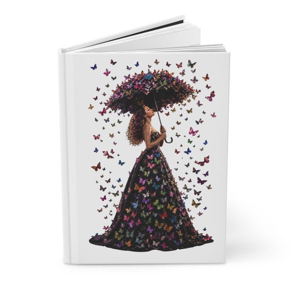 Butterfly Woman Illustration Hardcover Journal | Matte Notebook