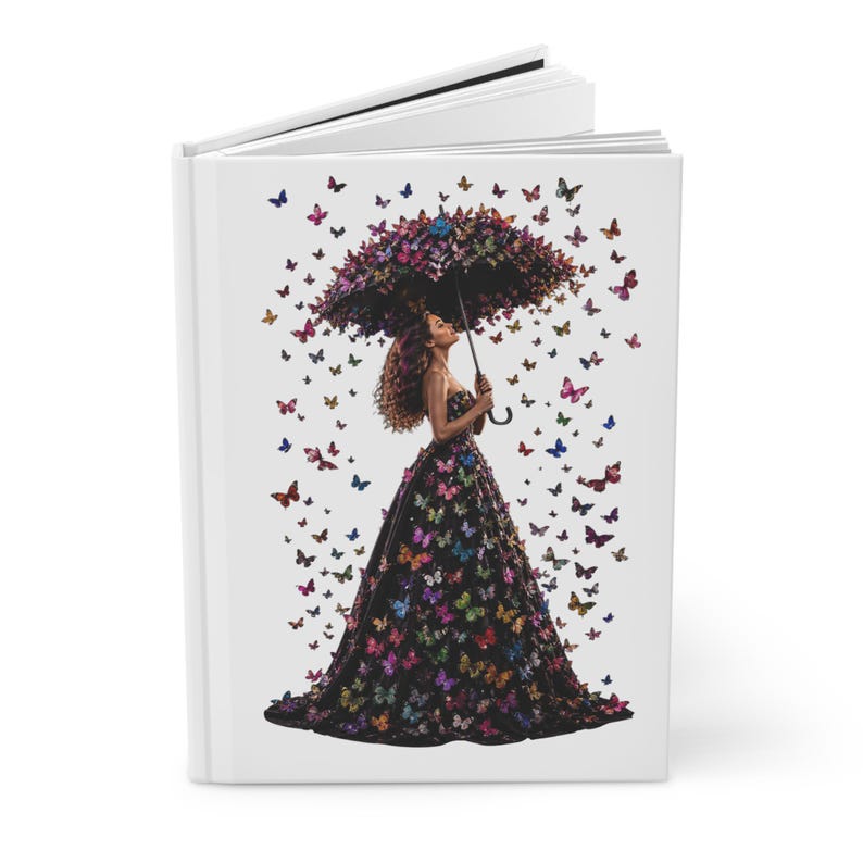 Butterfly Woman Illustration Hardcover Journal | Matte Notebook image 1