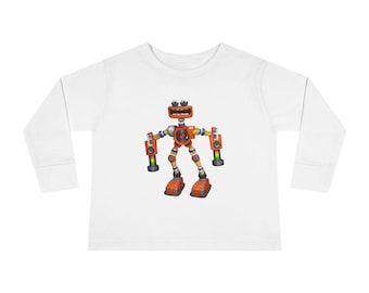 My Singing Monster Wubbox Toy Robot Toddler Long Sleeve Tee | Kids Robot Shirt