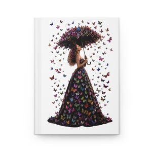 Butterfly Woman Illustration Hardcover Journal | Matte Notebook image 2