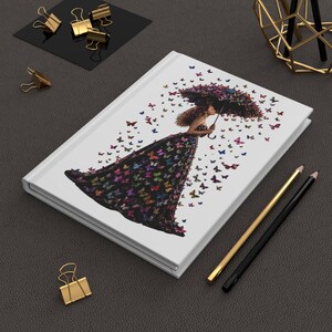 Butterfly Woman Illustration Hardcover Journal | Matte Notebook image 5