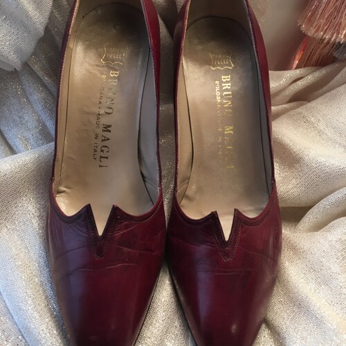 Vintage Bruno Magli Made in Italy Burgundy Pump Ladies - Etsy