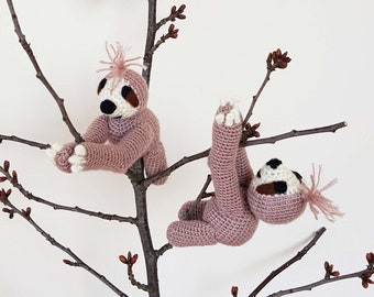 Amigurumi Sloth, Crochet Plushy Sloth, Stuffed Animal Toy, Baby Shower Gift, Party favor, Set of 3